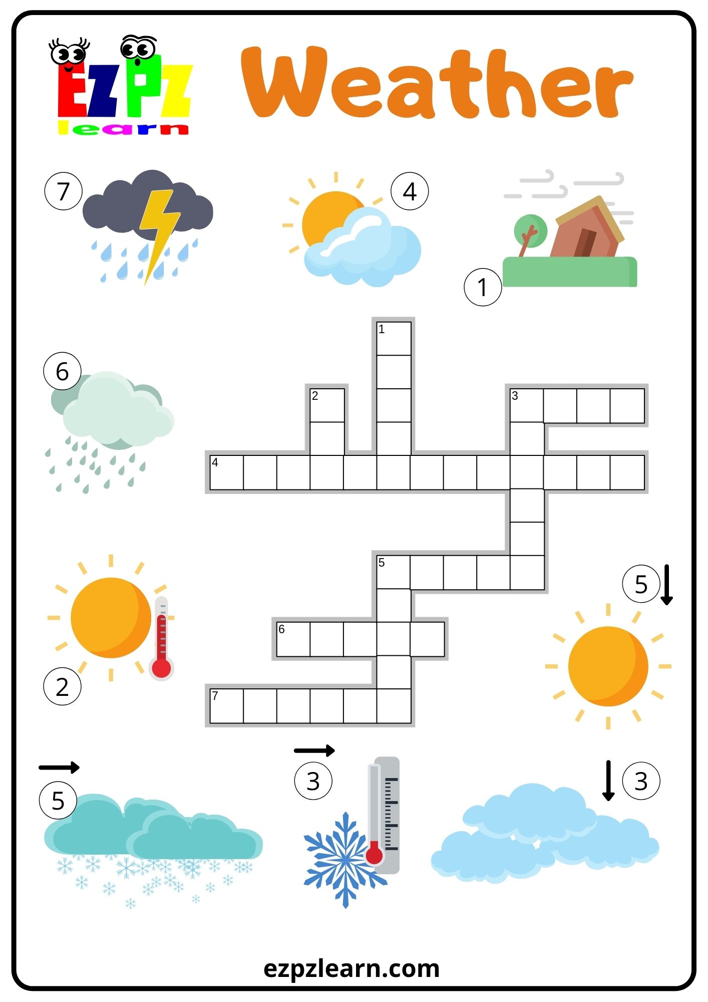 Weather Crossword Ezpzlearn com